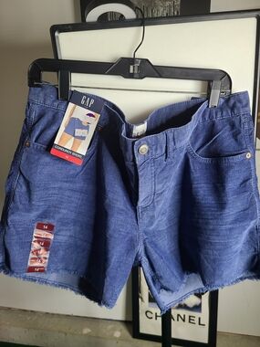 GAP Blue Corduroy Frayed Hem Shorts